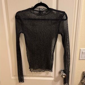 sparkly see through long sleeve top from urban outfitters